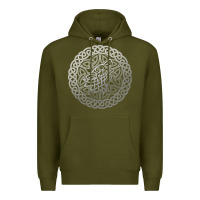 Army Green ireland celtic knotwork design ornament wolf original celtic pullover Premium Hoodie - linhVisuals