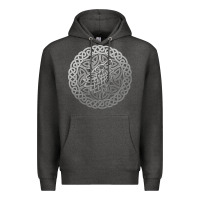 Charcoal Heather ireland celtic knotwork design ornament wolf original celtic pullover Premium Hoodie - linhVisuals