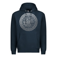 Navy ireland celtic knotwork design ornament wolf original celtic pullover Premium Hoodie - linhVisuals