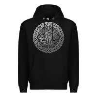 Black ireland celtic knotwork design ornament wolf original celtic pullover Premium Hoodie - linhVisuals