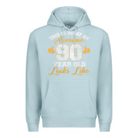 Blue Mist 90th birthday novelty gift awesome 90 year old t shirt Premium Hoodie - linhVisuals