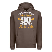 Coffee 90th birthday novelty gift awesome 90 year old t shirt Premium Hoodie - linhVisuals