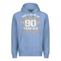 Colony Blue 90th birthday novelty gift awesome 90 year old t shirt Premium Hoodie - linhVisuals
