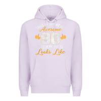 Lilac 90th birthday novelty gift awesome 90 year old t shirt Premium Hoodie - linhVisuals
