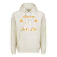 Oatmeal Heather 90th birthday novelty gift awesome 90 year old t shirt Premium Hoodie - linhVisuals