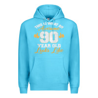 Ocean Blue 90th birthday novelty gift awesome 90 year old t shirt Premium Hoodie - linhVisuals