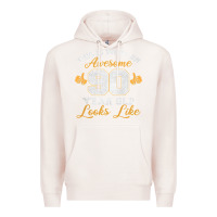 Pale Pink 90th birthday novelty gift awesome 90 year old t shirt Premium Hoodie - linhVisuals