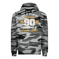 Slate Camo 90th birthday novelty gift awesome 90 year old t shirt Premium Hoodie - linhVisuals