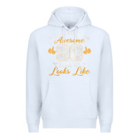 White 90th birthday novelty gift awesome 90 year old t shirt Premium Hoodie - linhVisuals
