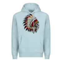 Native American Indian Chief Skull Motorcycle Headdress  T Shirt Premium Hoodie | Teevron