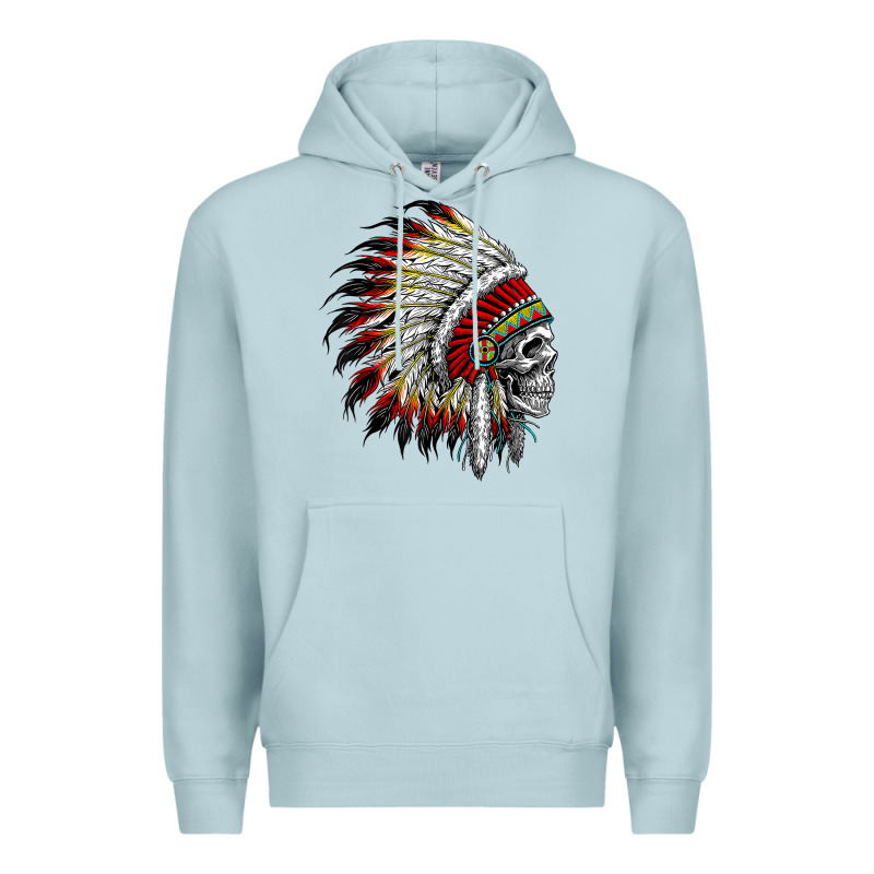 Native American Indian Chief Skull Motorcycle Headdress  T Shirt Premium Hoodie by linhVisuals | Teevron