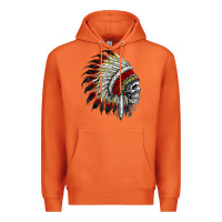 Carrot native american indian chief skull motorcycle headdress  t shirt Premium Hoodie - linhVisuals