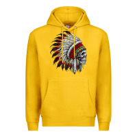 Lemon native american indian chief skull motorcycle headdress  t shirt Premium Hoodie - linhVisuals