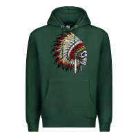 Sports Green native american indian chief skull motorcycle headdress  t shirt Premium Hoodie - linhVisuals