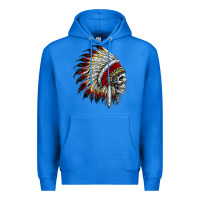 True Royal native american indian chief skull motorcycle headdress  t shirt Premium Hoodie - linhVisuals