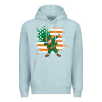 Blue Mist dabbing leprechaun irish american flag Premium Hoodie - linhVisuals