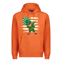 Carrot dabbing leprechaun irish american flag Premium Hoodie - linhVisuals