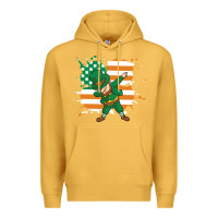 Mustard dabbing leprechaun irish american flag Premium Hoodie - linhVisuals
