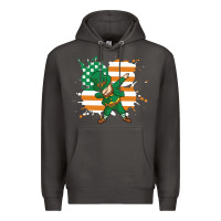 Smoke dabbing leprechaun irish american flag Premium Hoodie - linhVisuals