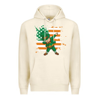 Tofu dabbing leprechaun irish american flag Premium Hoodie - linhVisuals