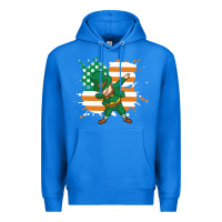 True Royal dabbing leprechaun irish american flag Premium Hoodie - linhVisuals