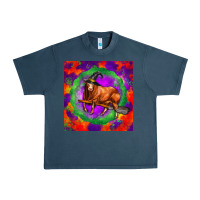 Midnight Navy halloween red angus bull Urban Heavy Tee - LillyAllenDesigns
