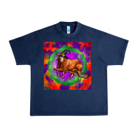 Navy halloween red angus bull Urban Heavy Tee - LillyAllenDesigns