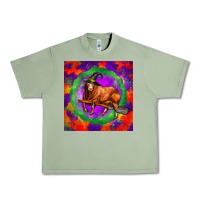 Oil Green halloween red angus bull Urban Heavy Tee - LillyAllenDesigns