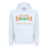 White i just want to drink with my friends Premium Hoodie - linhVisuals