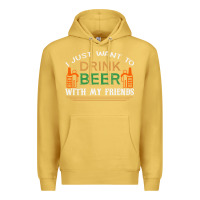 Antique Gold i just want to drink with my friends Premium Hoodie - linhVisuals