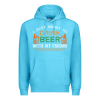 Ocean Blue i just want to drink with my friends Premium Hoodie - linhVisuals