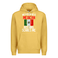 Antique Gold my husband is mexican nothing scares me funny husband zip hoodie Premium Hoodie - linhVisuals