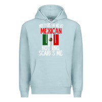 Blue Mist my husband is mexican nothing scares me funny husband zip hoodie Premium Hoodie - linhVisuals