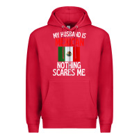 Cardinal my husband is mexican nothing scares me funny husband zip hoodie Premium Hoodie - linhVisuals