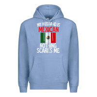 Colony Blue my husband is mexican nothing scares me funny husband zip hoodie Premium Hoodie - linhVisuals