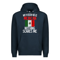 Navy my husband is mexican nothing scares me funny husband zip hoodie Premium Hoodie - linhVisuals