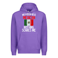 Purple my husband is mexican nothing scares me funny husband zip hoodie Premium Hoodie - linhVisuals