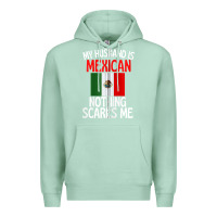 Seafoam my husband is mexican nothing scares me funny husband zip hoodie Premium Hoodie - linhVisuals