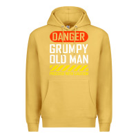 Antique Gold funny danger grumpy old man sarcastic saying, retirement t shirt Premium Hoodie - linhVisuals