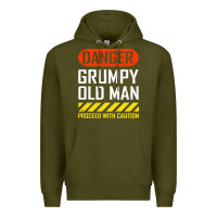 Army Green funny danger grumpy old man sarcastic saying, retirement t shirt Premium Hoodie - linhVisuals