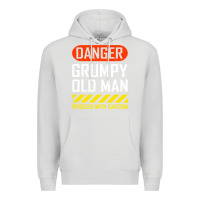 Dove Grey funny danger grumpy old man sarcastic saying, retirement t shirt Premium Hoodie - linhVisuals