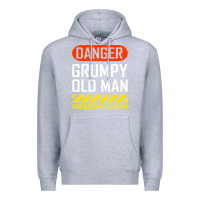 Heather Grey funny danger grumpy old man sarcastic saying, retirement t shirt Premium Hoodie - linhVisuals