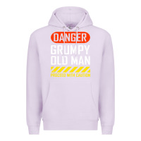 Lilac funny danger grumpy old man sarcastic saying, retirement t shirt Premium Hoodie - linhVisuals