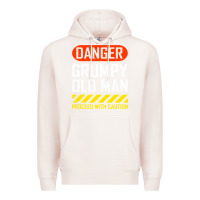 Pale Pink funny danger grumpy old man sarcastic saying, retirement t shirt Premium Hoodie - linhVisuals