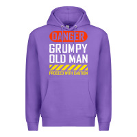 Purple funny danger grumpy old man sarcastic saying, retirement t shirt Premium Hoodie - linhVisuals