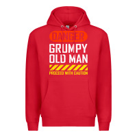 Red funny danger grumpy old man sarcastic saying, retirement t shirt Premium Hoodie - linhVisuals