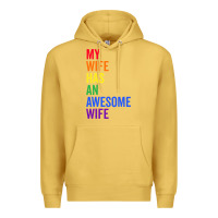 Antique Gold my wife has an awesome wife funny lesbian wedding gift t shirt Premium Hoodie - linhVisuals