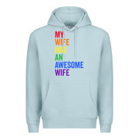 Blue Mist my wife has an awesome wife funny lesbian wedding gift t shirt Premium Hoodie - linhVisuals