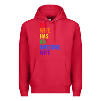 Cardinal my wife has an awesome wife funny lesbian wedding gift t shirt Premium Hoodie - linhVisuals