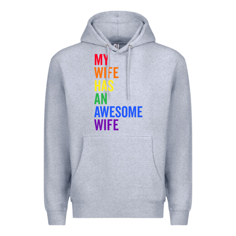 My Wife Has An Awesome Wife Funny Lesbian Wedding Gift T Shirt Premium Hoodie by linhVisuals | Teevron